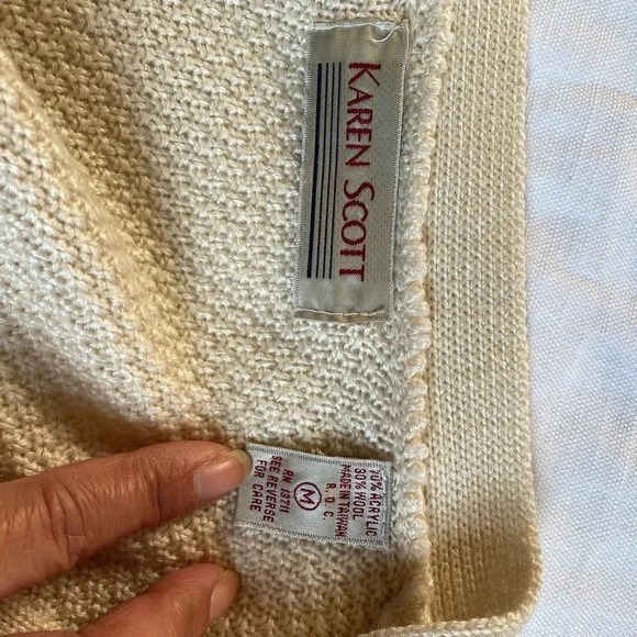 Karen Scott Wool Blend Women Sweater/Cardigan Size M - Picture 4 of 5